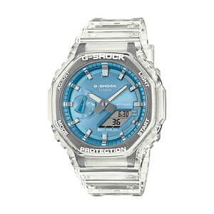 G-SHOCK“スケルトン”ケースの腕時計、メタリックなブルーや G-SHOCK“スケルトン”ケースの腕時計、メタリックなブルーや