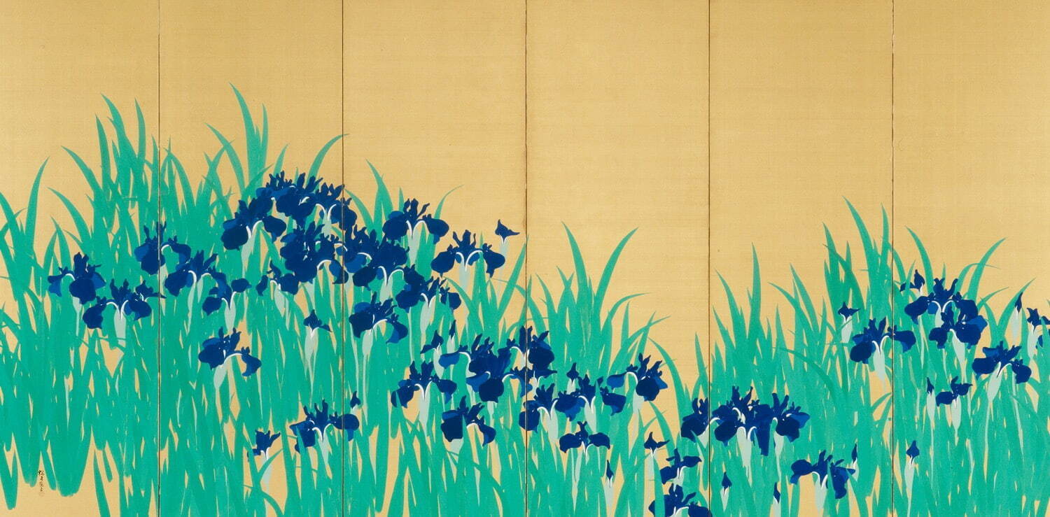 木島櫻谷 《燕子花図屏風》 大正6年(1917年) 泉屋博古館東京