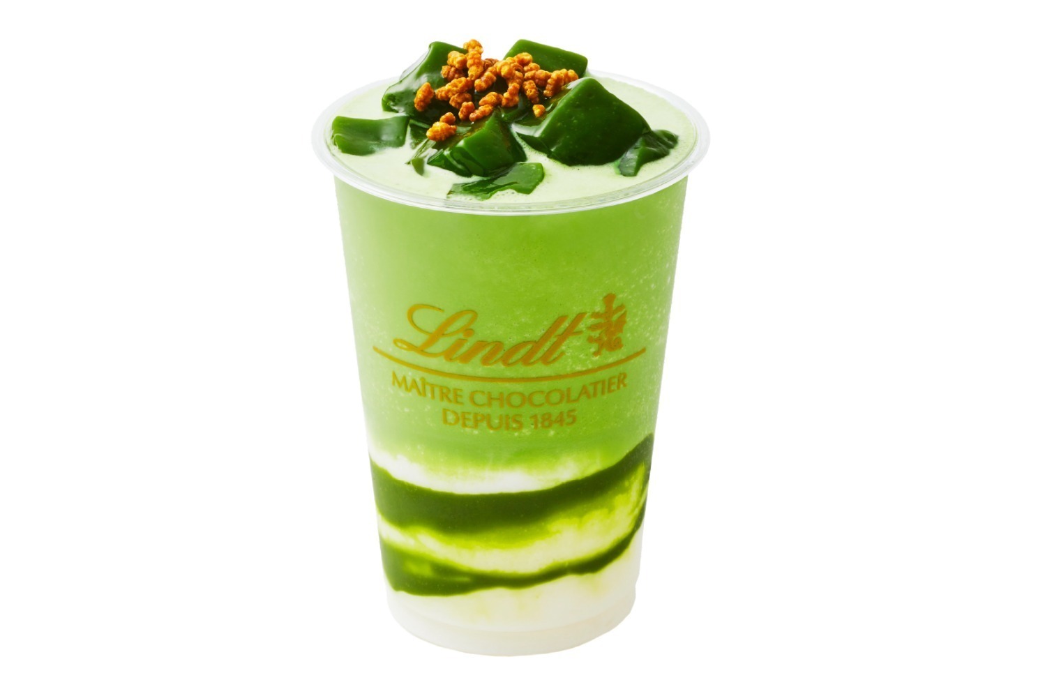 リンツ史上“最もプレミアム”「天空の抹茶」ショコラドリンク、ぷるぷる抹茶わらびもち入り