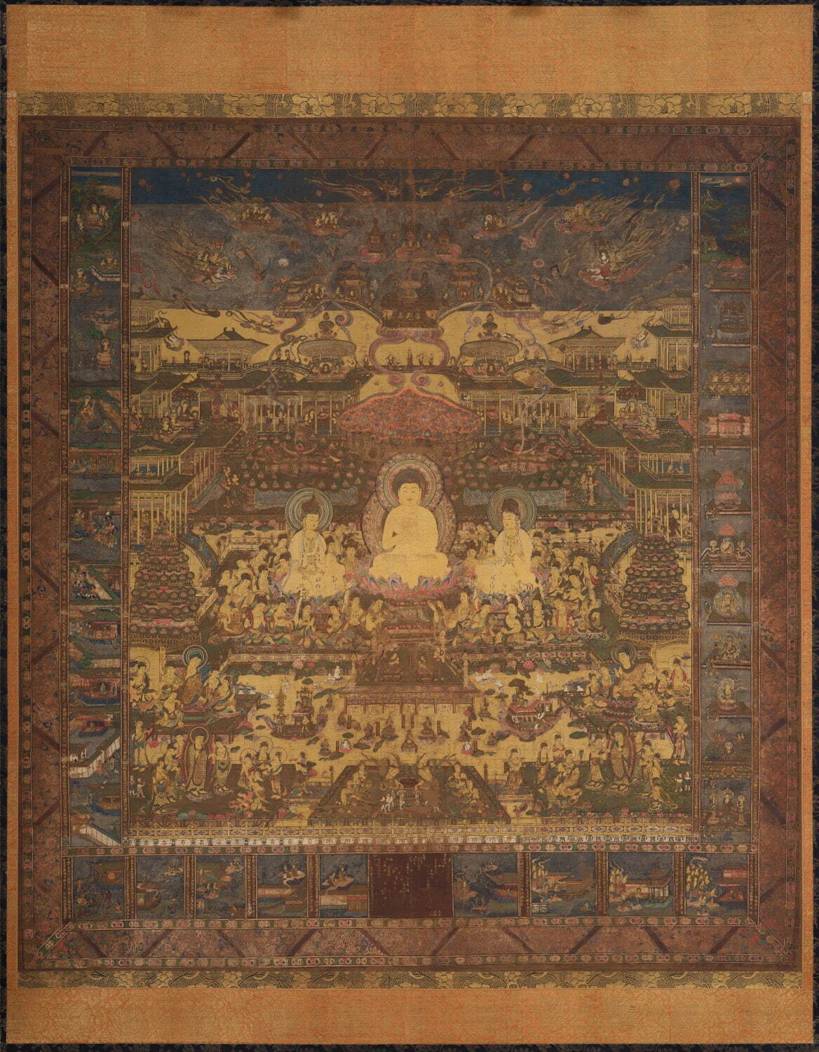 《当麻曼荼羅》 鎌倉時代 14世紀
静嘉堂文庫美術館蔵 ［前期展示］