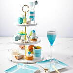 ルワンジュ東京の“エレガントブルー”アフタヌーンティー、メロンのせパンナコッタや純白テディベアなど｜写真1