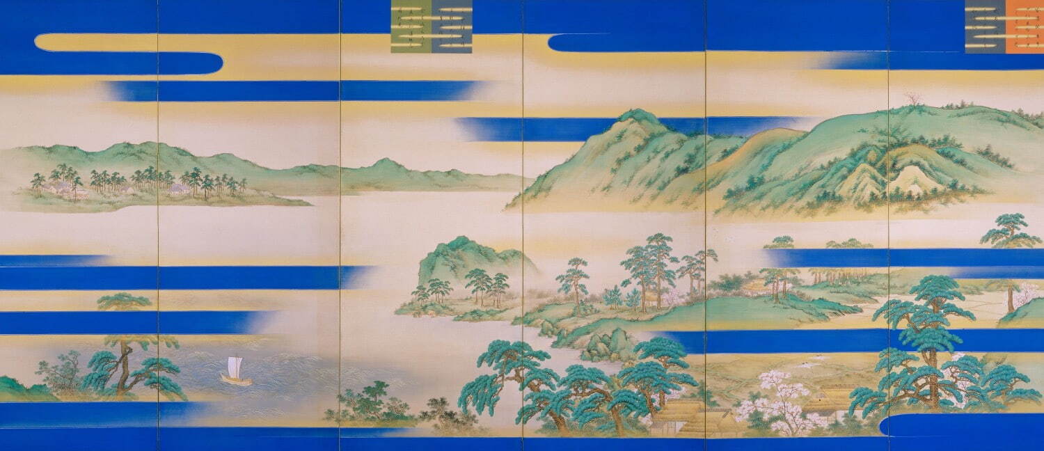 野口小蘋 《大正度 悠紀地方風俗歌屏風》(右隻) 大正4年(1915年)
皇居三の丸尚蔵館収蔵