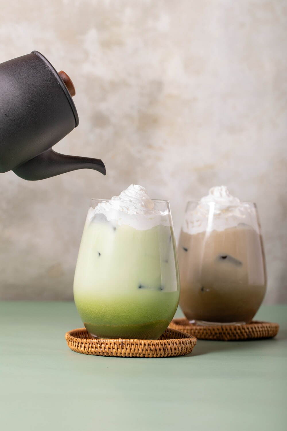 “濃”日本茶ミルクティー 638円、“濃”ほうじ茶ミルクティー 638円