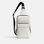 コーチ25年春メンズバッグ、ホワイト調キャンバス×レザーの大容量バックパックやクロスボディ｜写真3