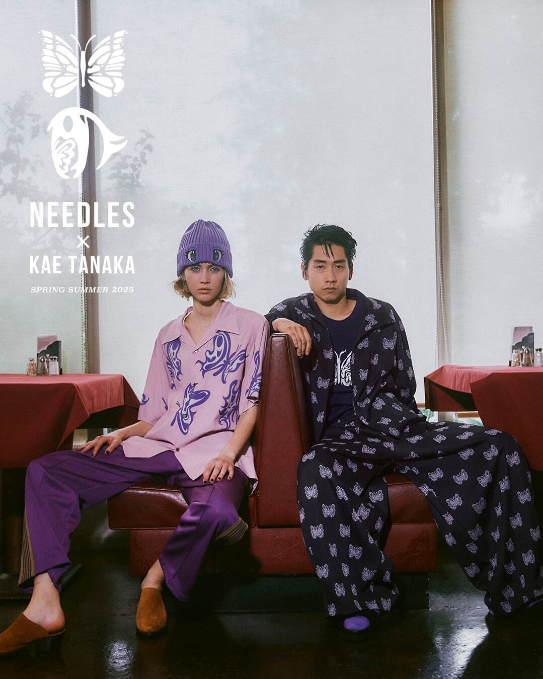 ニードルズ×田中かえ“瞳と蝶”モチーフのシャツやトラックジャケット、キラキラ目を刺繍したニット帽も｜写真49