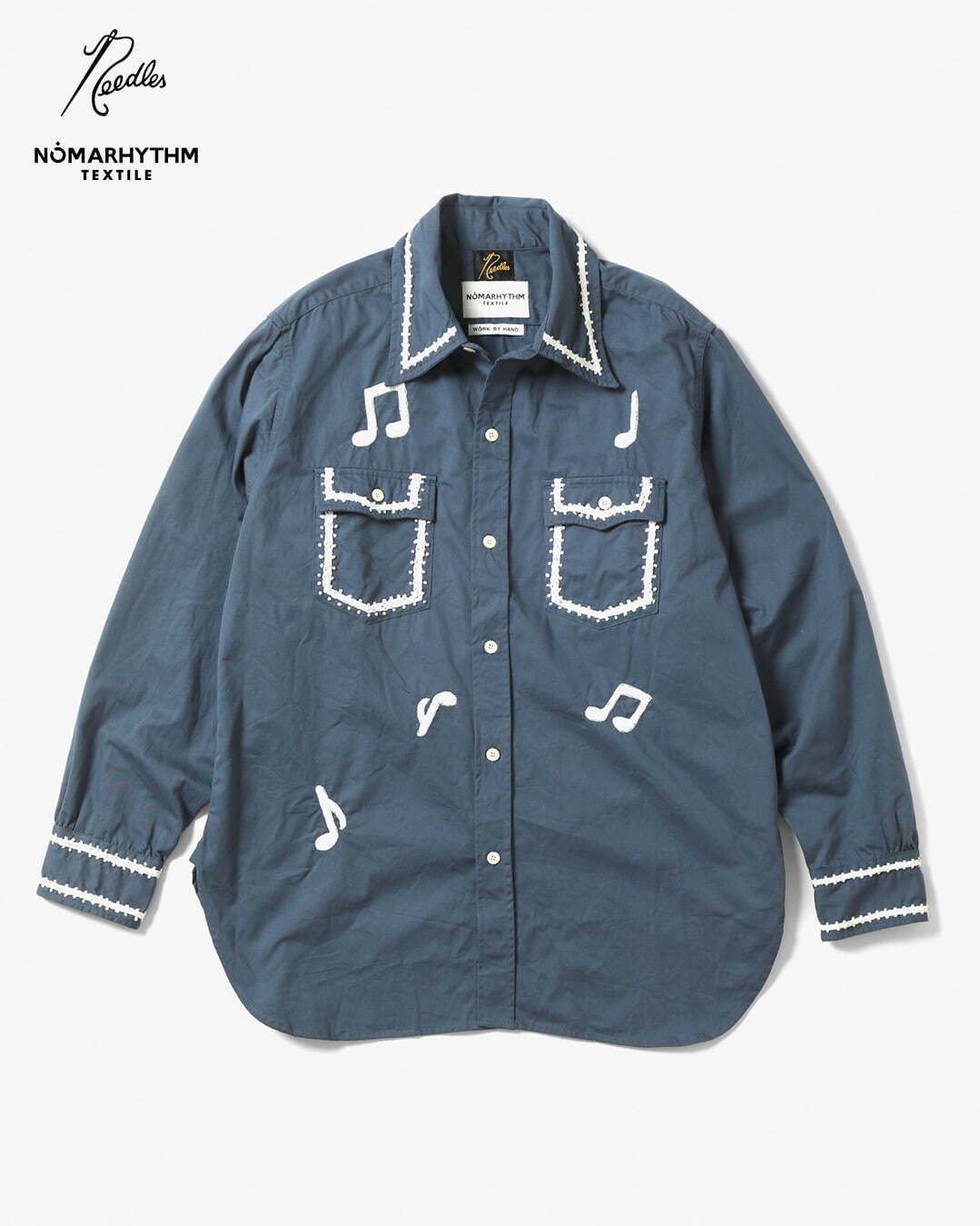 ワークシャツ - ミュージックノート / ハンドエンブロイダリー 49,500円