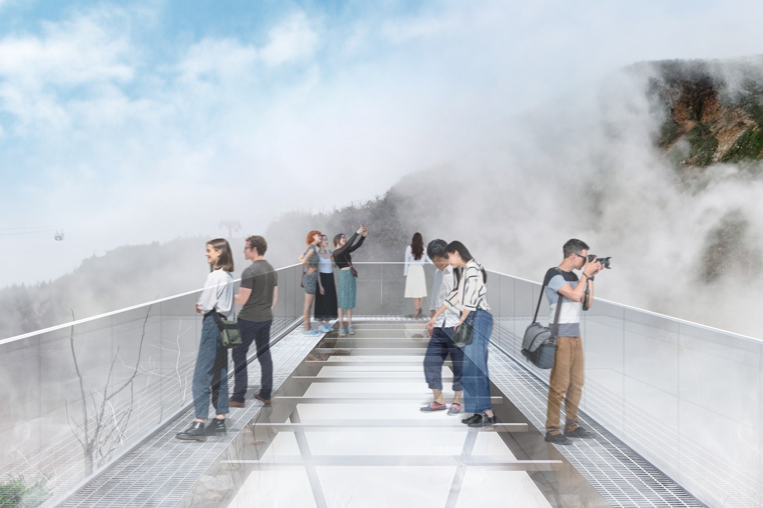 展望台｜箱根ロープウェイ大涌谷駅に新スポット「ちきゅうの谷」絶景広がる“ガラス張り”展望台や限定スイーツも