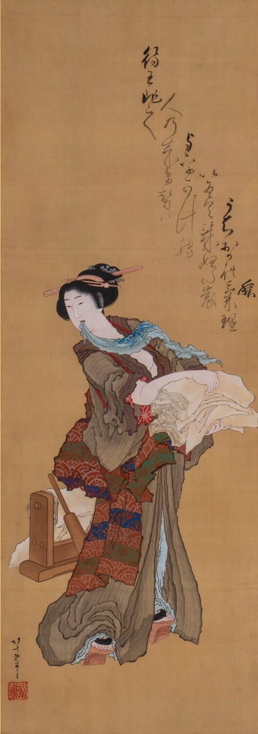 葛飾北斎 《砧美人図》 文化8-文政3年(1811-20年) 福田美術館蔵 ［福田美術館・通期展示］