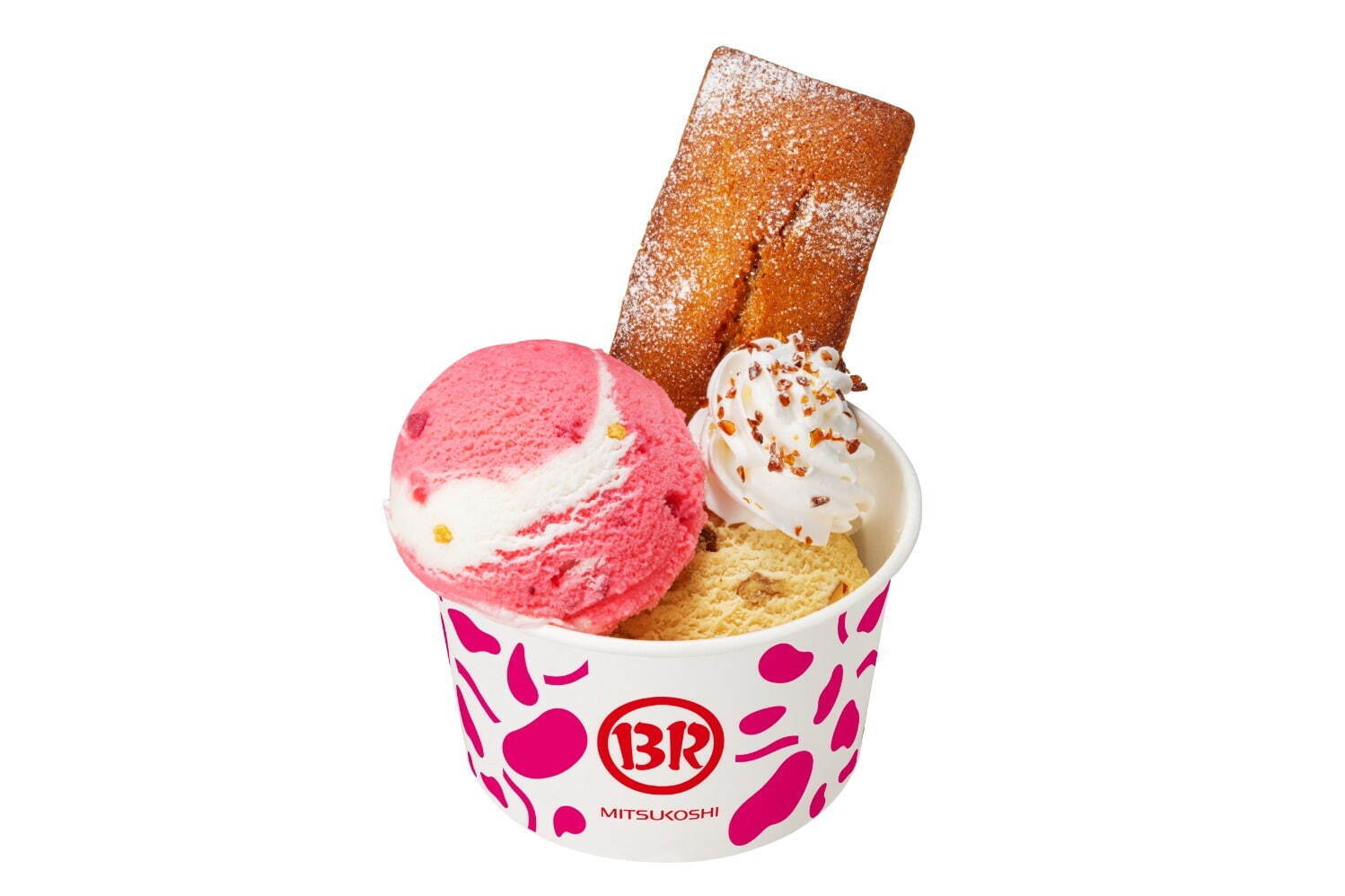 ノワ・ドゥ・ブール コラボサンデー 850円(フィナンシェ、カラメルチップ、粉糖、ホイップクリーム)