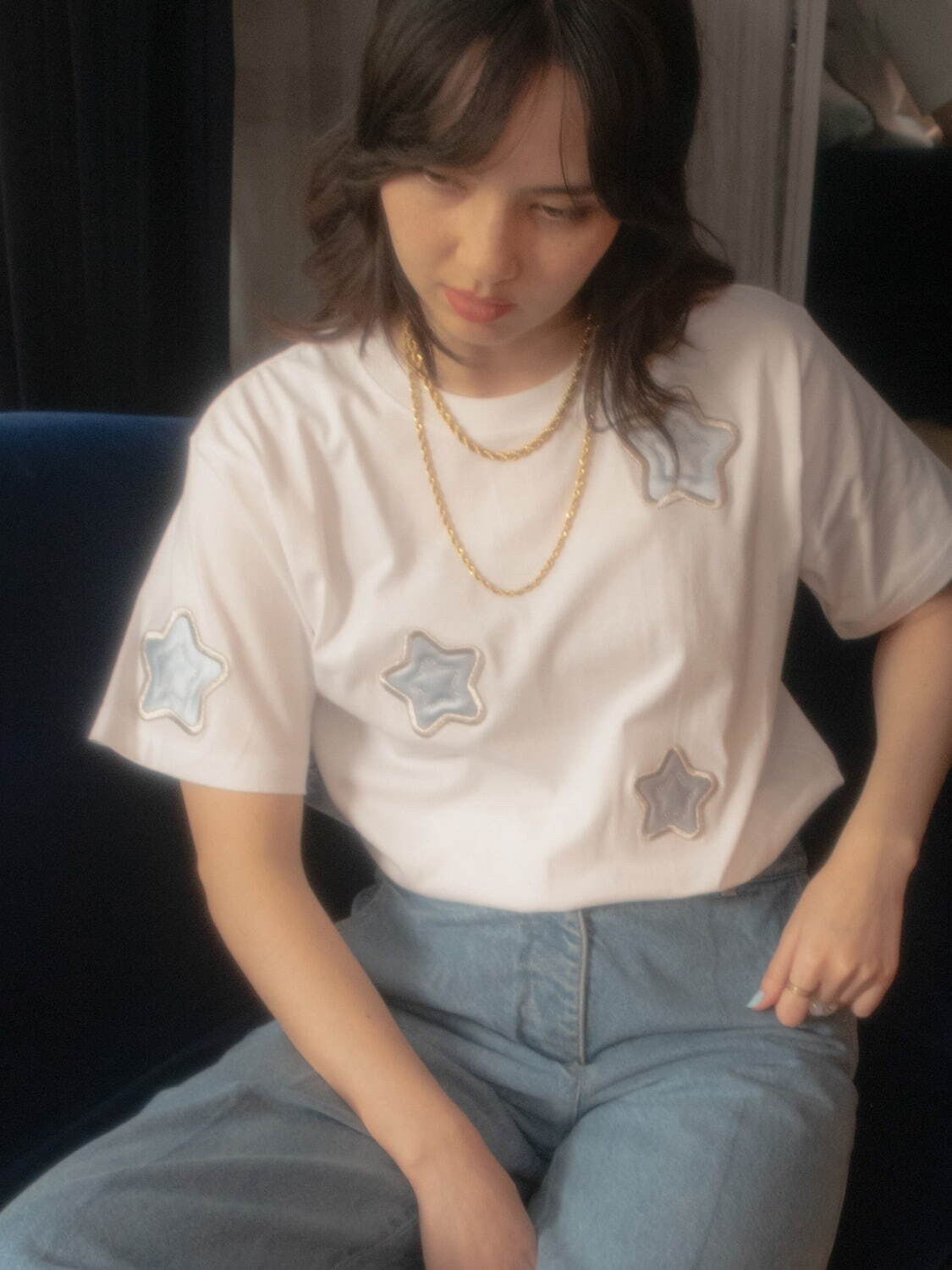 キワンダキワンダ“星モチーフ”のアップリケ刺繍Tシャツ、スターの色や数をカスタムしてオーダー｜写真6