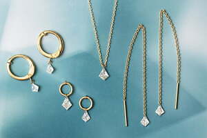 アベリの25年春夏ジュエリー、”ダイヤのかけら”カイト型カットのネックレス＆ピアスなど