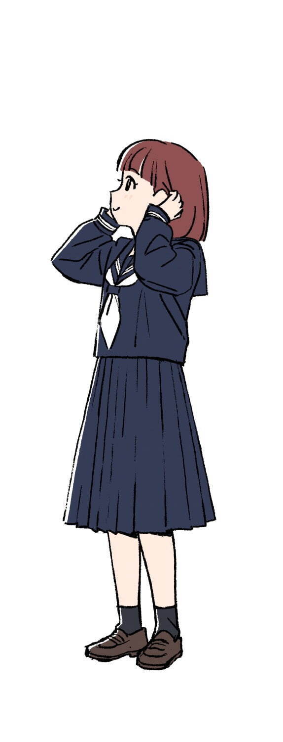 めばち 《セーラー服》 『イラストでたどる女子高生制服100年図鑑』より 2025年
©mebachi