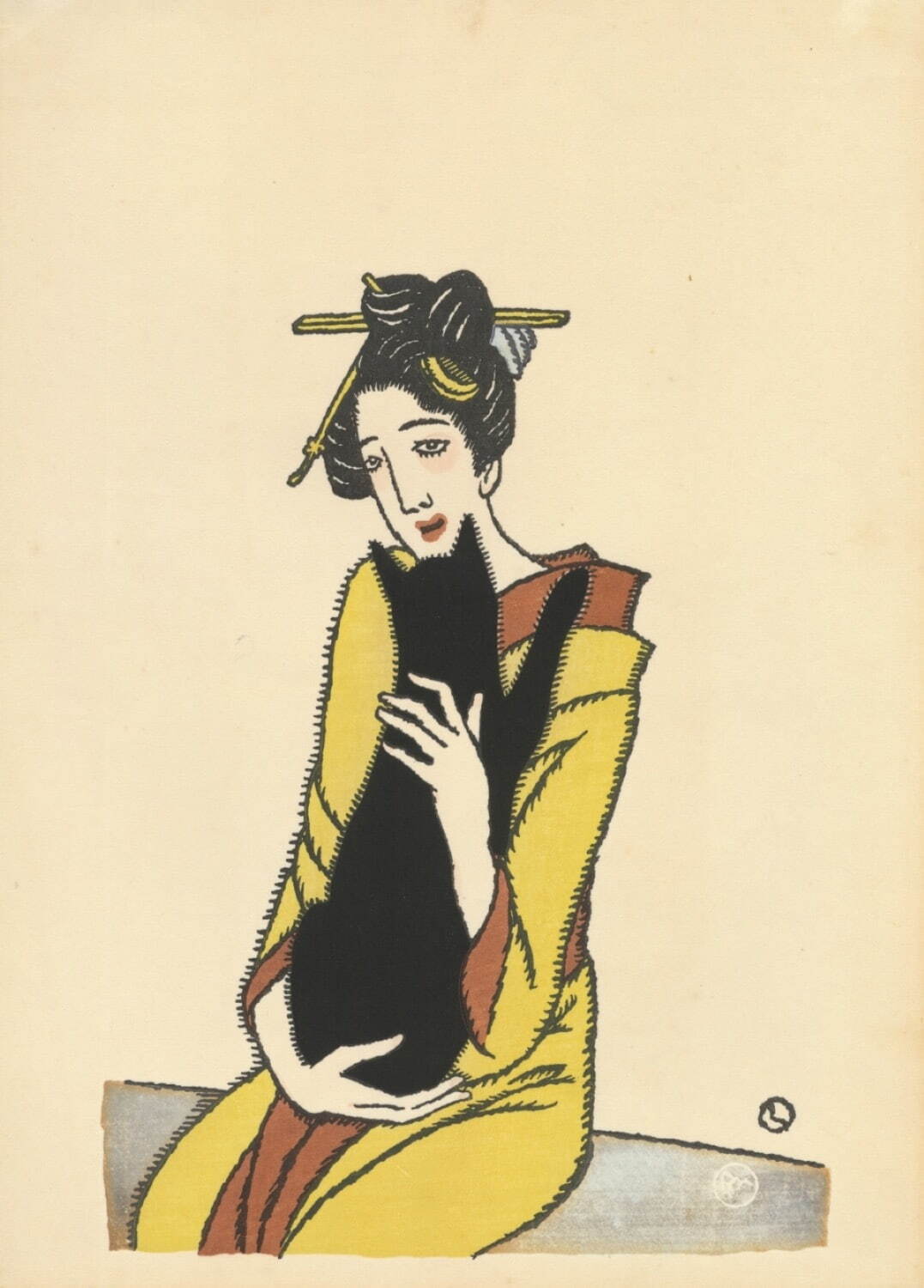 竹久夢二(画) 《黒猫を抱く女》 大正9年(1920年)