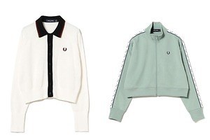フレッドペリーのレイ ビームス限定“スノーホワイト”色のバイカラーカーディガン＆シアーポロシャツ