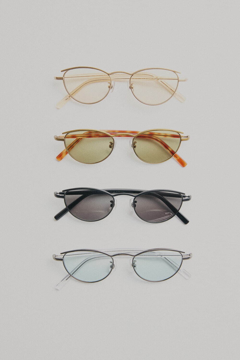 CALEE - VINTAGE TYPE CIRCLE METAL GLASSES (SILVER / GREEN