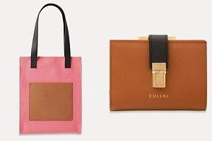 クルニ25年春夏“バイカラー”バッグ、キャンバスミニトートやゴールド留め具のミニ財布も