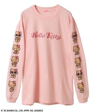 キャンディ ストリッパー“日焼けハローキティ”のコラボTシャツ、ギャル風ハローキティ連ねたロンTも｜写真3