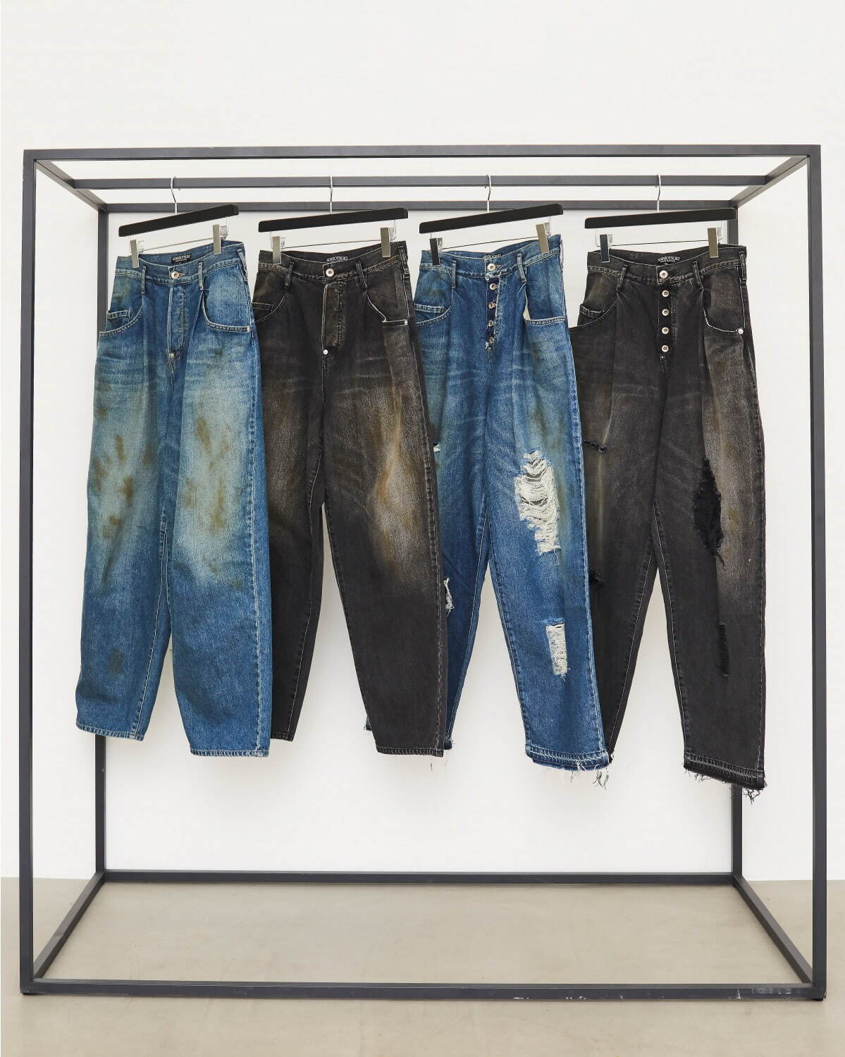 限定デニムパンツ オイル加工 58,300円 / ダメージ加工 63,800円
