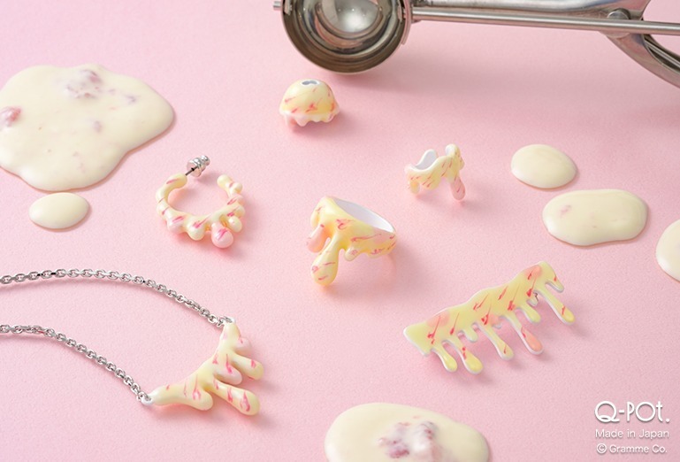 Q-pot.“とろ～り”マーブル模様のアイスクリーム着想アクセサリー、苺ソース入りネックレスなど｜写真14