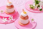 コンラッド東京“ピンク一色”ピーチアフタヌーンティー、桃型ムースや白桃ピューレのグラススイーツ｜写真5