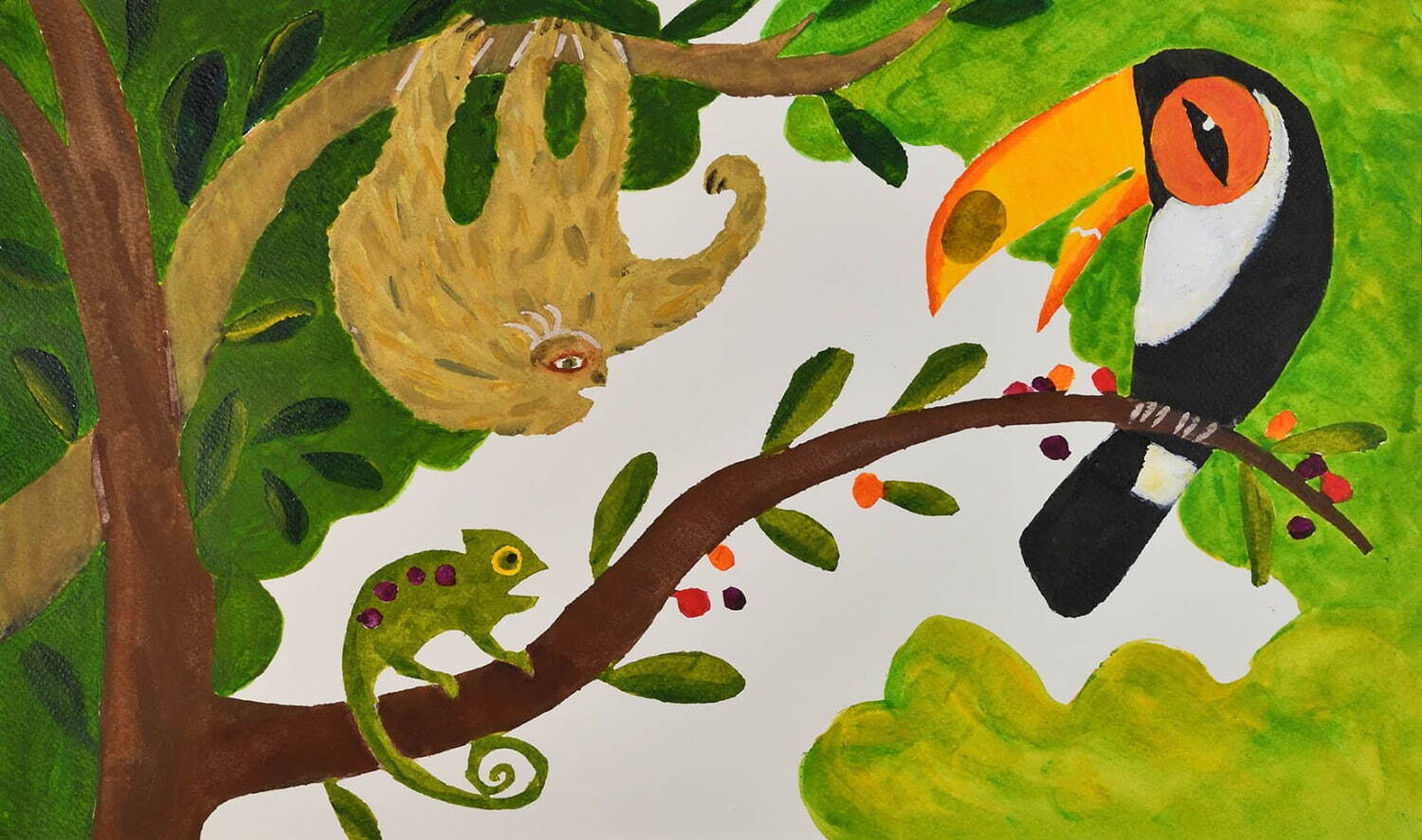 柚木沙弥郎 《『トコとグーグーとキキ』絵本原画》 2004年 公益財団法人 泉美術館