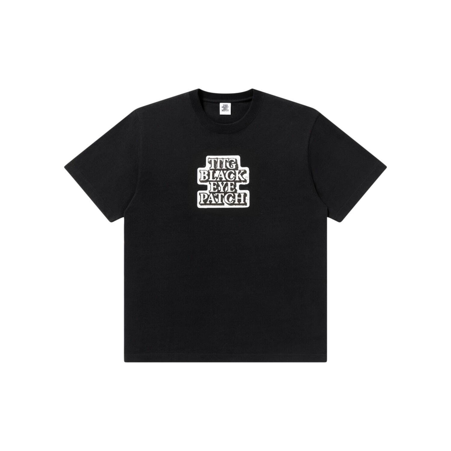 125希少ブラックアイパッチL 青Tシャツ 取扱注意 センターロゴ