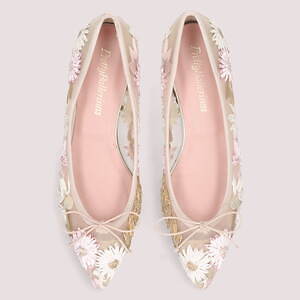 Pretty Ballerinas*フラワー付メッシュポインテッドトゥミュール Pretty Ballerinas☆フラワー付きメッシュポインテッドトゥー