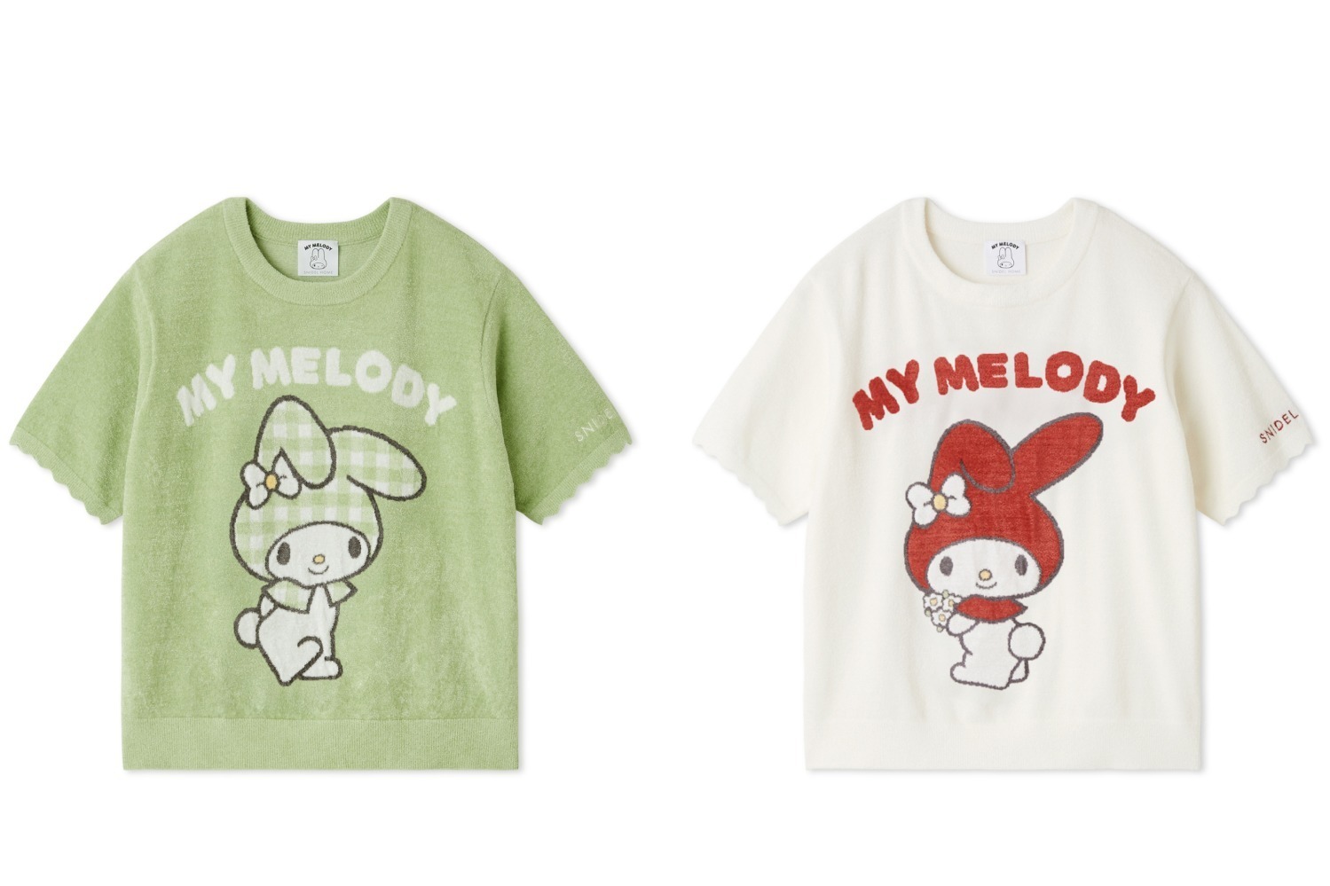レトロ｜スナイデル ホーム「マイメロディ」ルームウェア、“チェックずきん”のマイメロディニットやカーディガン