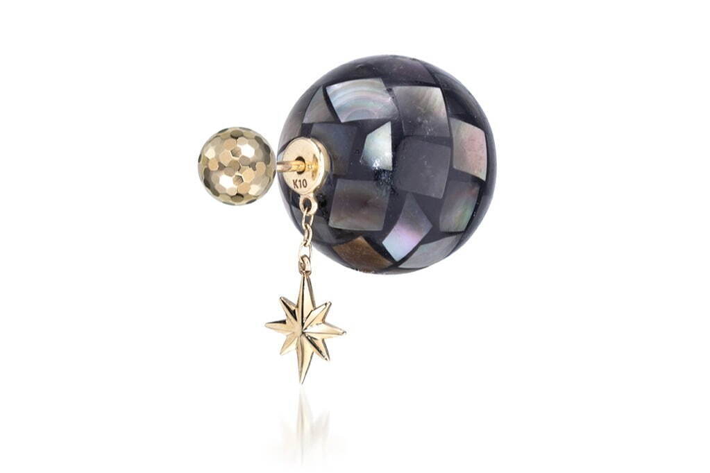 K10YG ピアス/シェルボールバックキャッチ (M)各39,600円(1ピース販売)