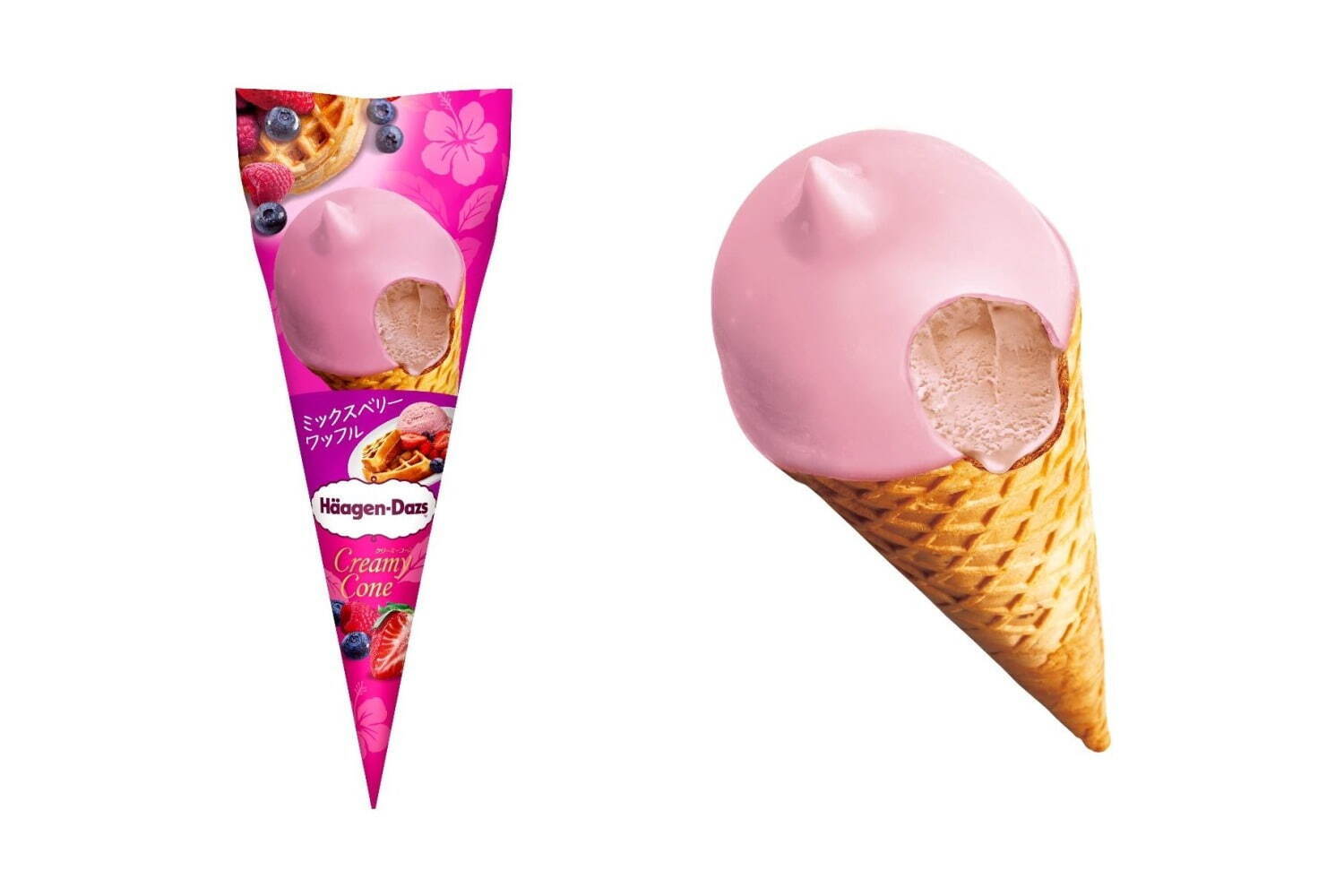 ハーゲンダッツ(Häagen-Dazs) クリーミーコーン ミックスベリーワッフル｜写真1