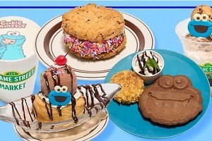 セサミストリートマーケット「クッキーモンスター」主役の夏スイーツ、ドーナツサンデーやパフェなど
