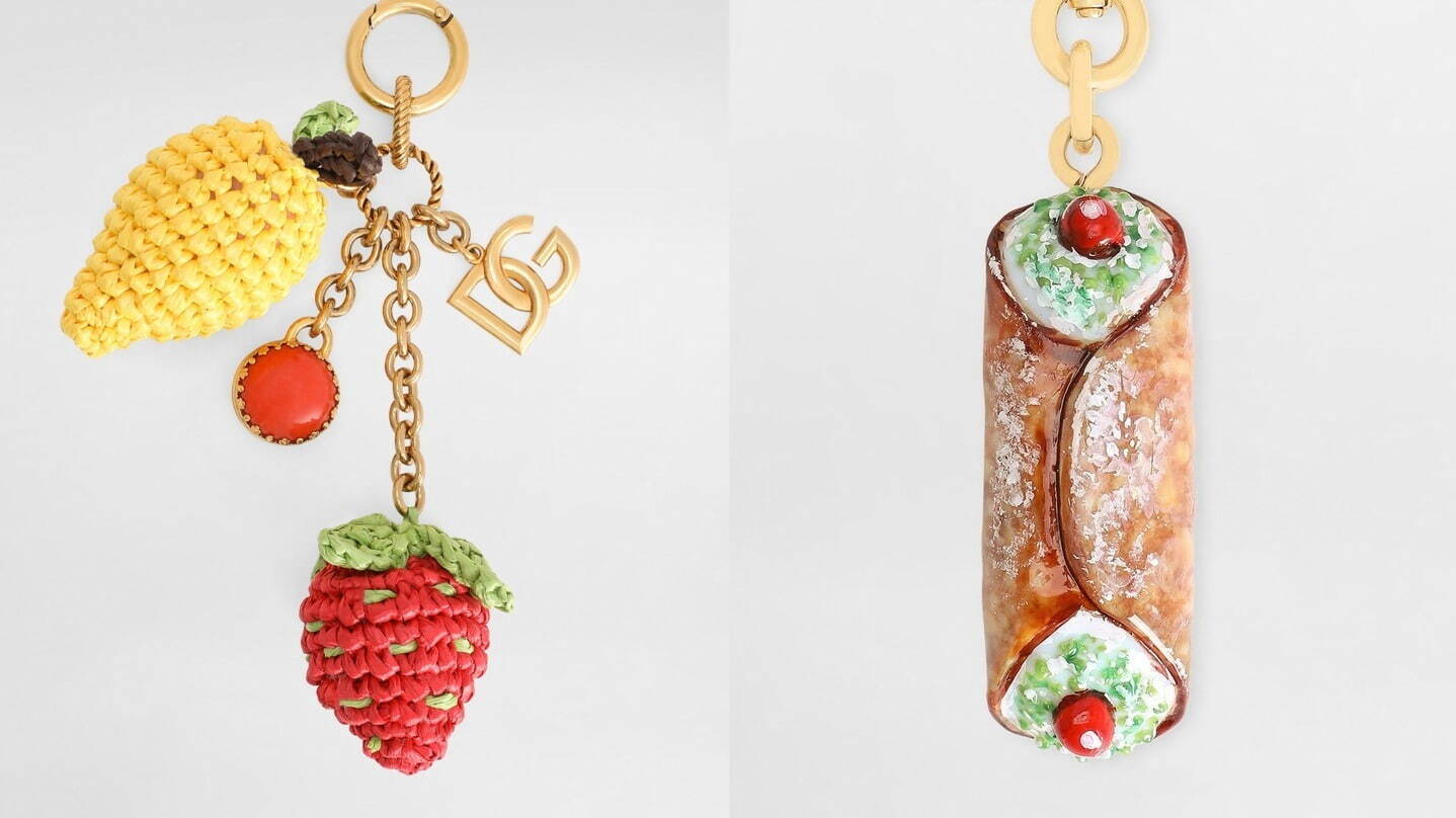 ドルチェ＆ガッバーナ、伊伝統菓子“カンノーロ”風の巻き込むラフィアバッグやフルーツチャーム｜写真8