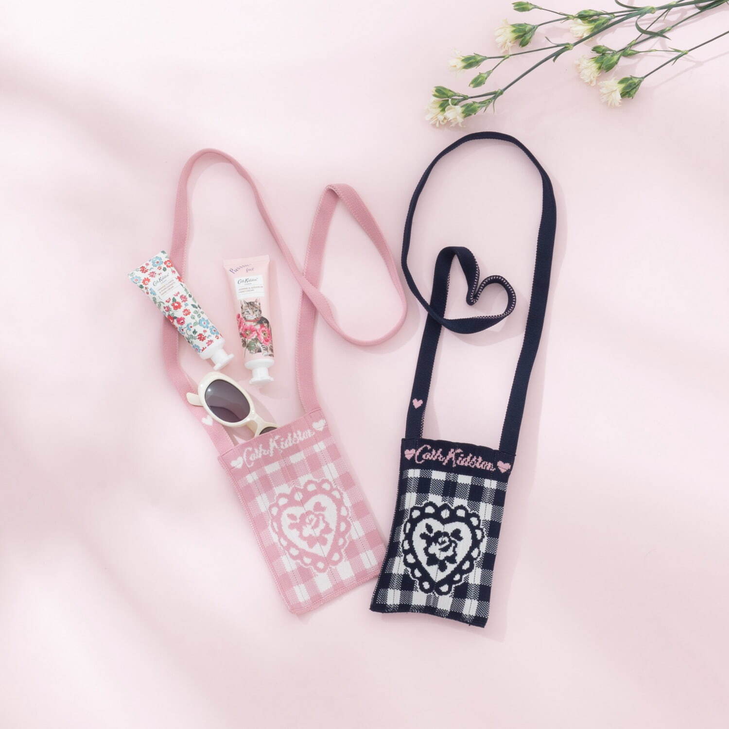 「Me-Knitty」ギンガム ローズ(ピンク/ネイビー) 各4,620円