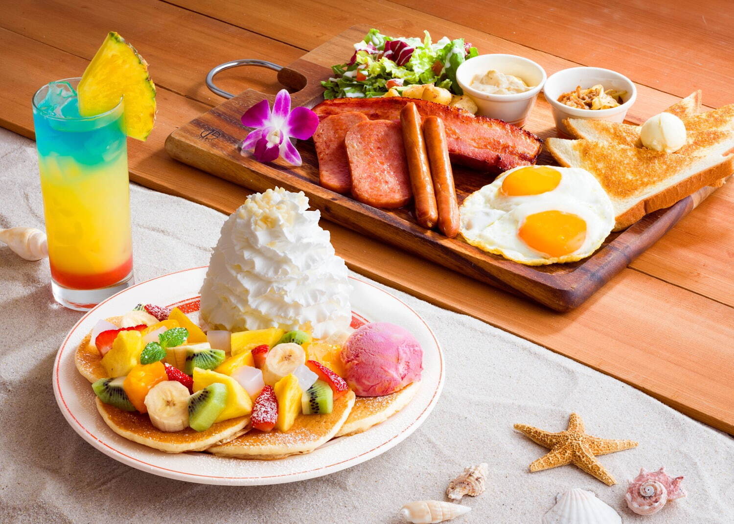 エッグスンシングス(Eggs 'n Things) オハナ・フルーツパンケーキ｜写真1