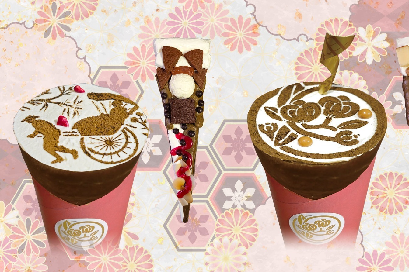 クレープ｜浅草の和クレープ専門店「茶寮 甘紋の香」ほうじ茶クレープ、ゴロッとバスクチーズケーキ×プラリネ