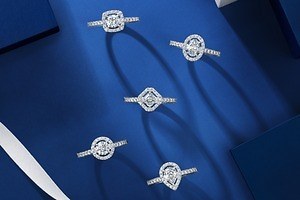 ロイヤル・アッシャー、雫＆スクエア型など“二重ダイヤモンド”リング