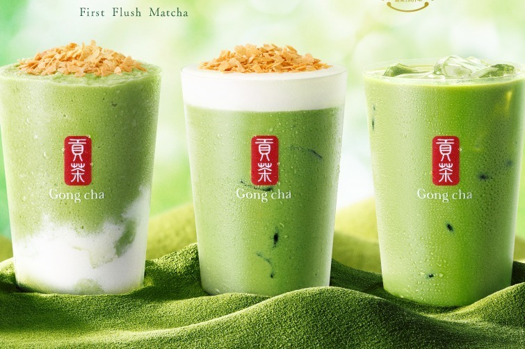 クレープ｜ゴンチャ「一番摘み抹茶」ミルクティー、“サクサク食感クレープのせ”フローズンティーも