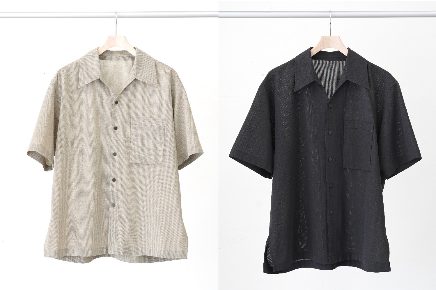 イレニサの夏メンズウェア、さらりとしたウールキュプラシャツ＆ツータックのワイドショートパンツ