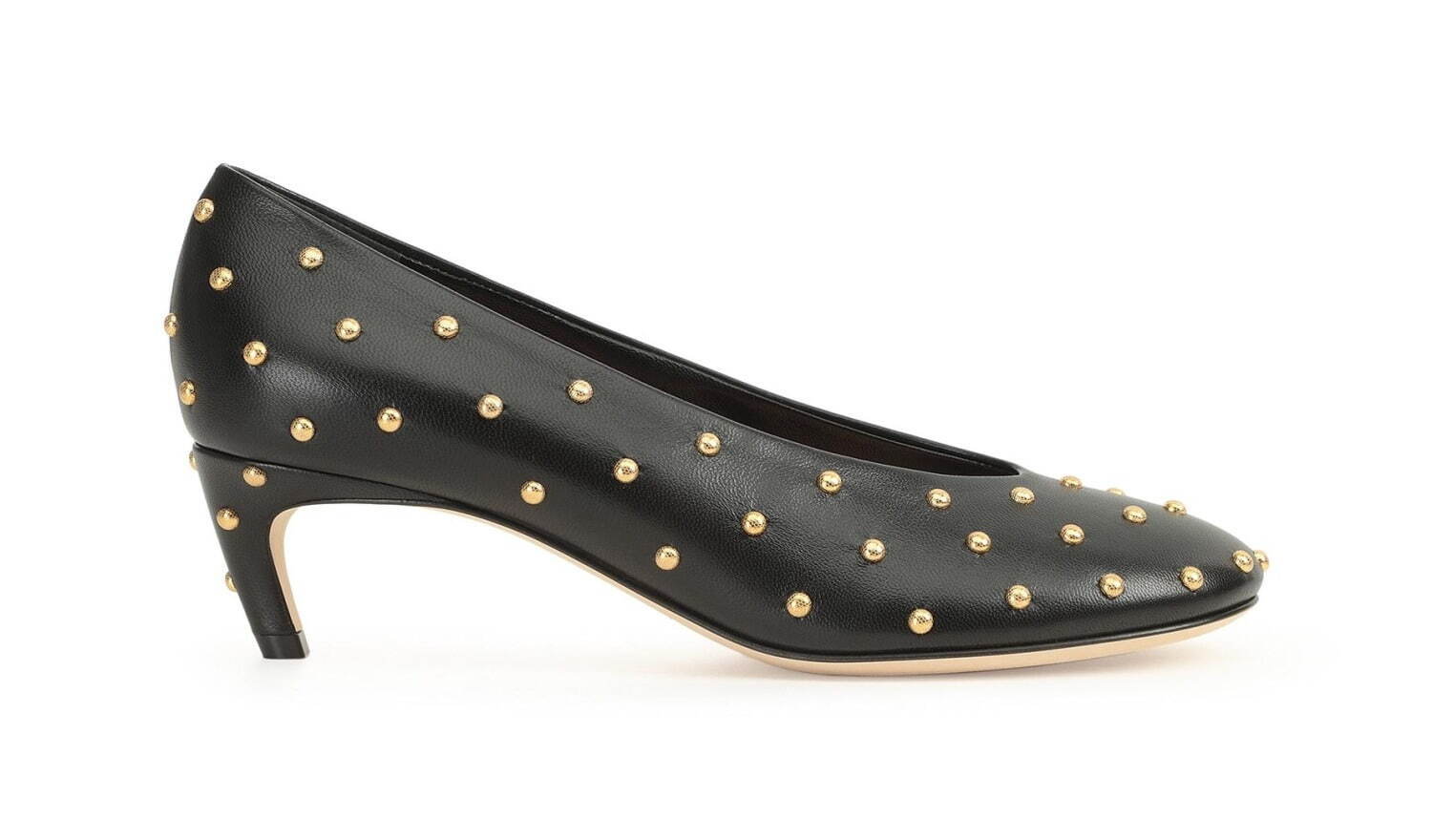 セルジオ ロッシ“金色スタッズ”のドット柄シューズ、ヒールパンプス＆レザースリッパ｜写真9