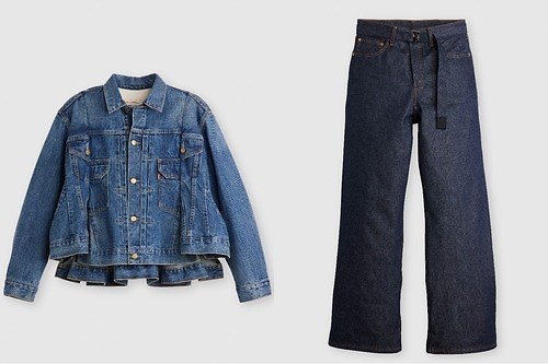 リーバイス×sacai - 3種デニムジャケットをドッキング、7ポケット仕様のバギージーンズも