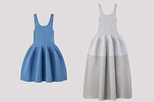 CFCL“バレエ衣装”から生まれた日常着、壺型ノースリーブニットドレス＆透けニットトップス