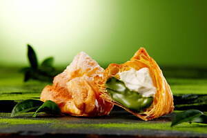 東京ミルクチーズ工場「カウカウキッチン」限定“宇治抹茶”ミルクパイ、サクサク生地×2層クリーム