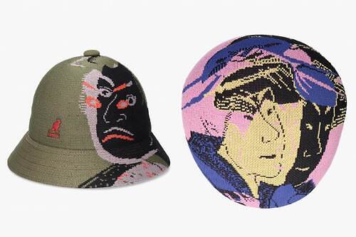 カンゴール×横尾忠則“版画アート”落とし込んだコラボバケットハット＆ハンチング帽