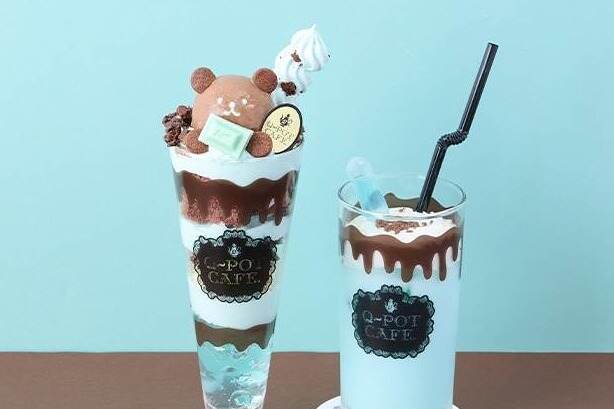 マカロン｜Q-pot CAFE.「チョコミントスイーツ」バナナ入り“テディベア”パフェ＆すっきりラテ、表参道で