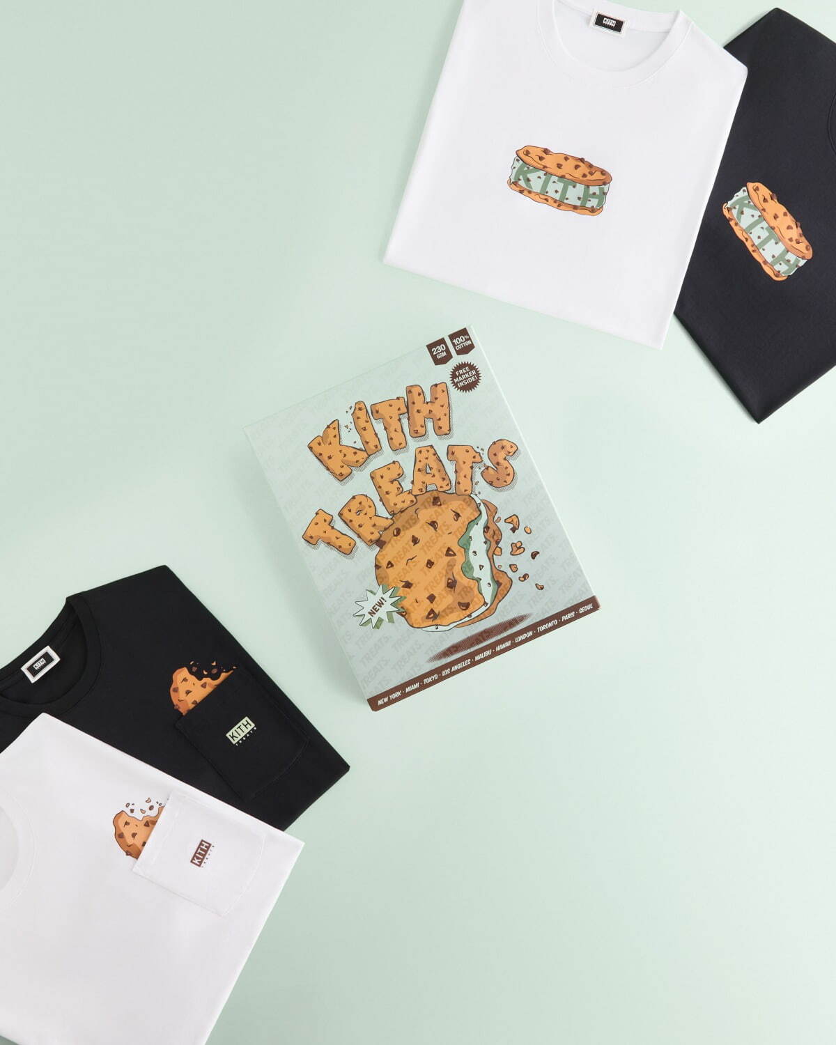 キス トリーツ“ミントチップサンドアイス”描いたふっくらパフプリントTシャツ、限定スイーツも｜写真7
