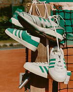 アディダス オリジナルスのグリーン際立つレザースニーカー、スポーティー＆リッチとコラボ｜写真1