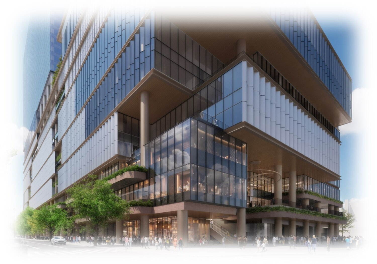 駅前広場側ファサード イメージ
デザインアーキテクト：株式会社日建設計・SKIDMORE, OWINGS ＆ MERRILL LLP