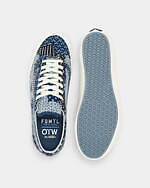 Vans×ファンダメンタル“刺し子”着想スニーカー、藍色ニット