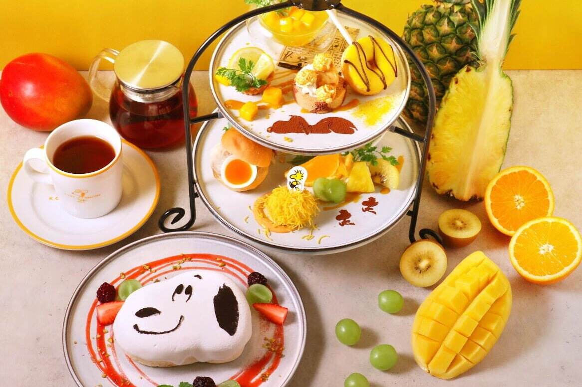 ピンク｜スヌーピー＆ウッドストックの夏アフタヌーンティーやふわふわパンケーキ、神戸「ピーナッツ ホテル」で