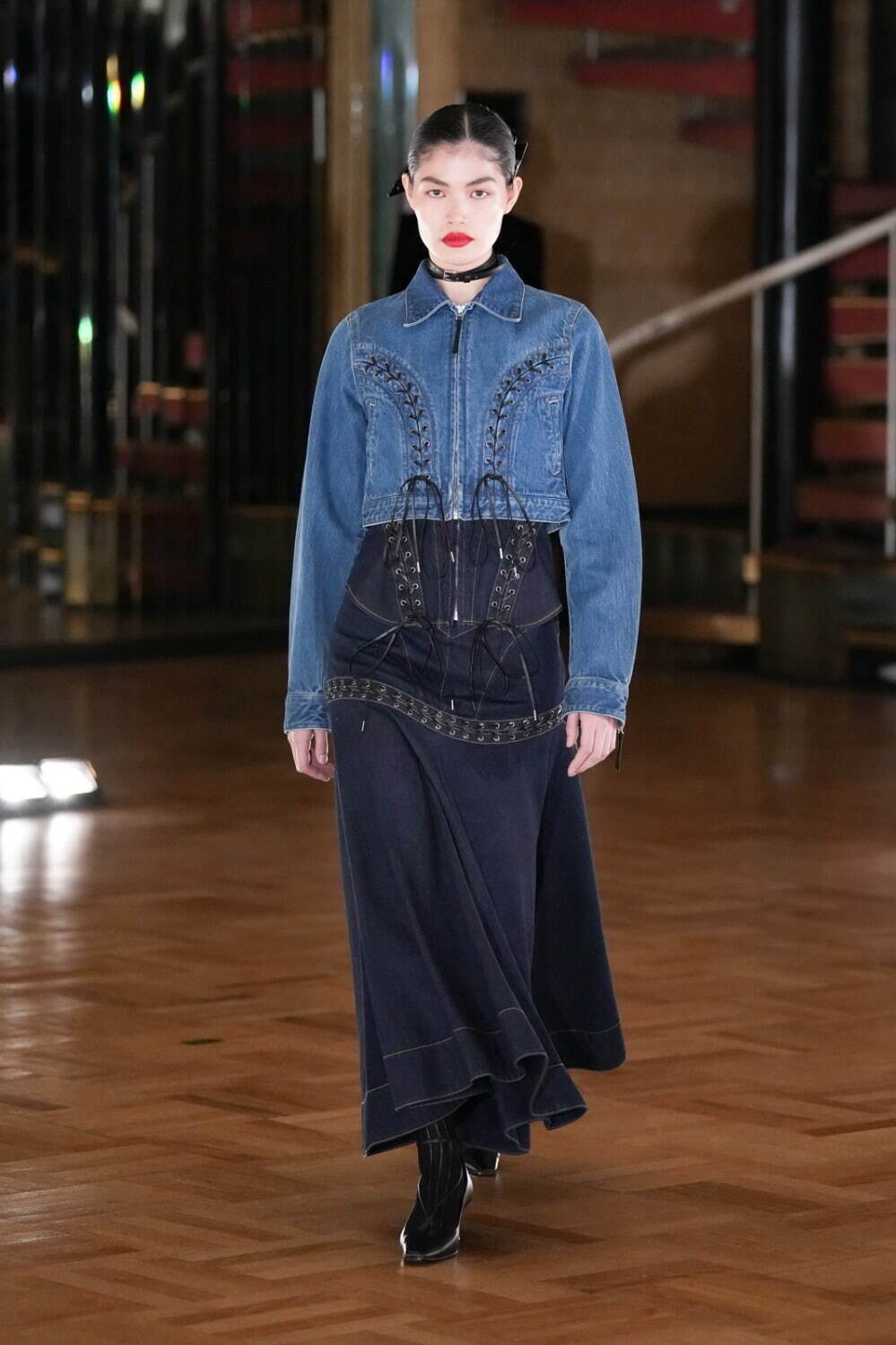 Lace up denim jacket 75,900円